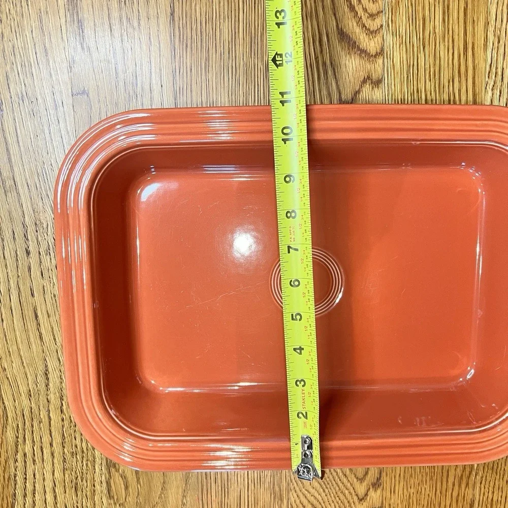 Fiesta 9x13 Rectangular Lasagna Baking Dish Rust Orange Ceramic HLC USA
